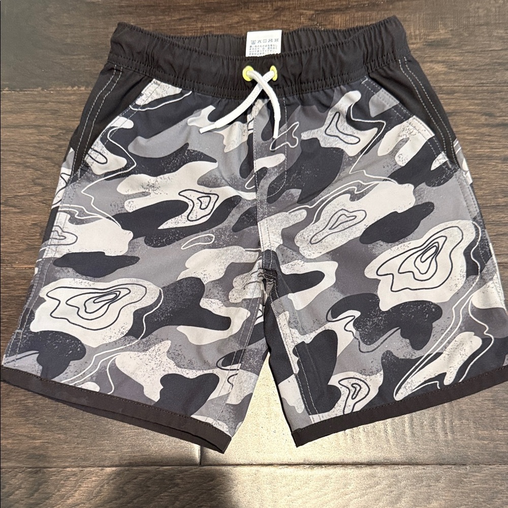 Lands' End Kids Camo Shorts - Black and Gray